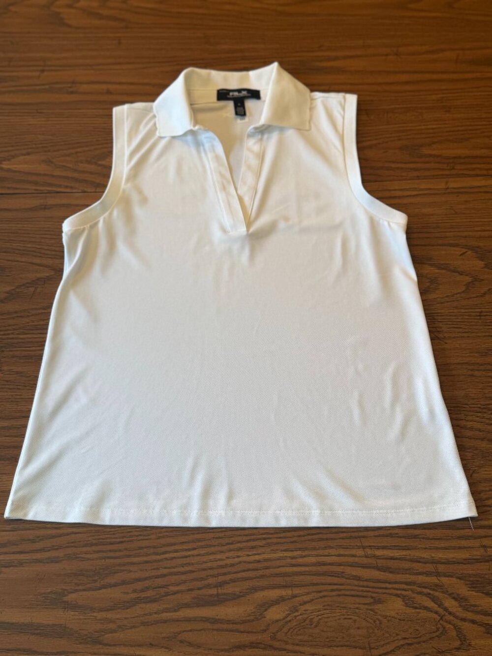 RLX Ralph Lauren White Tailored Fit Sleeveless Golf Polo Top M